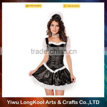Sexy lady halloween cheap costume catwoman maid costume for party