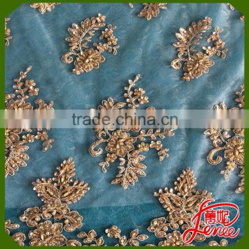 Professional Supplier Sequined Beads Decoration Mesh Embroidery Fabric