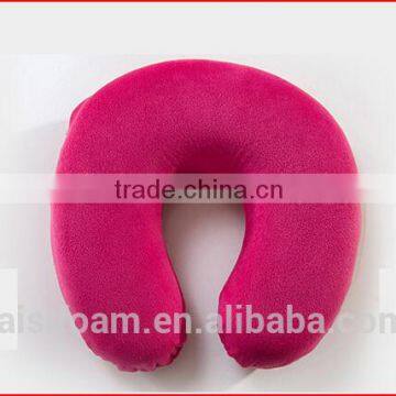 100% polyester custom neck pillow adult car seat neck pillow case travel foam pillow LS-U-018-D