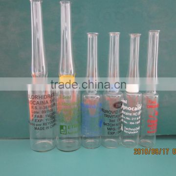 5ml pharmaceutical glass ampoule with printed logo