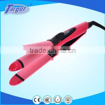 Fine hair straightener and curling iron in one LED