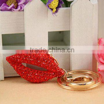 Top Grade Sexy Lips With Diamond Metal Keychain