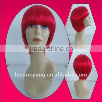Perfect showy red color short bob wigs cosplay