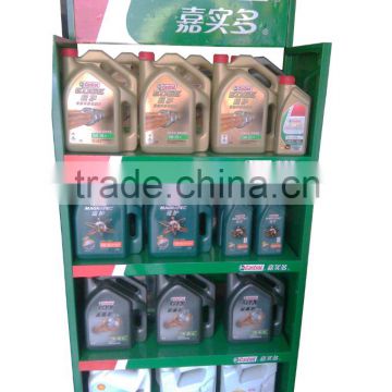 Motor oil display rack for retail shop promotion