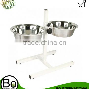 stainless steel raised dog bowl