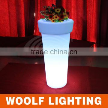 Versatile RGB Plastic LED Barware LED High Round Flower Pot LED Ice Bucket