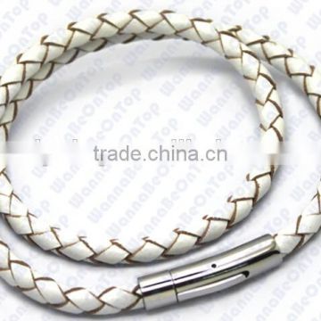latest style real leather custom braided leather men woman bracelets wholesale