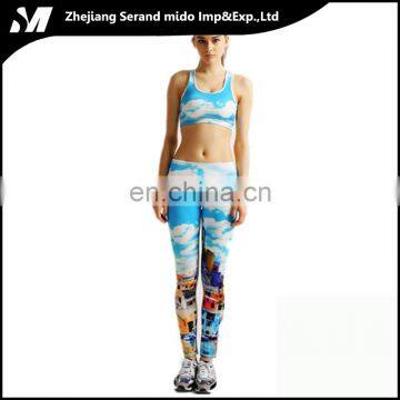 Blue Sky Light Digital Modern Sexy Workout Printing Knitted Sportswear