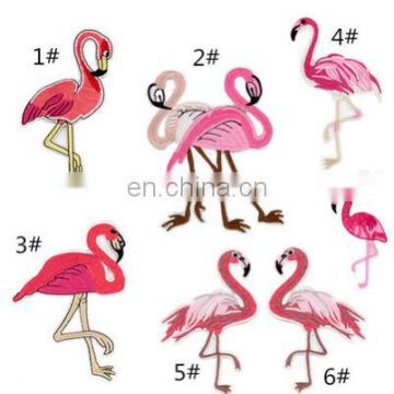 Hot sale fashionable Suitable for tropic zone patch flamingo embroidery textile patches for fashion clothing