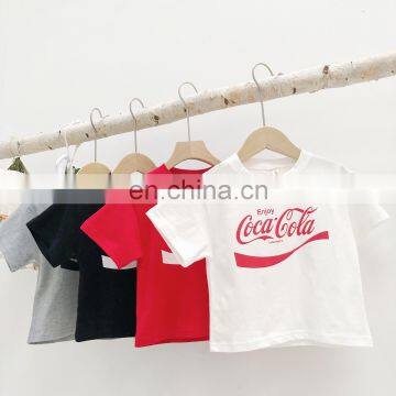 Children's short-sleeved T-shirt 2020 summer new Korean version of pure cotton boys and girls letter t-shirt ins baby top