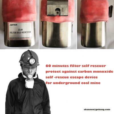 60 minutes carbon monoxide filtering self rescuer respirator