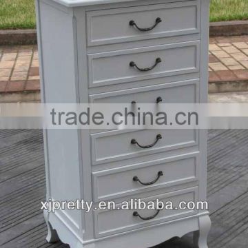white wooden 6 drawer chest/dressers