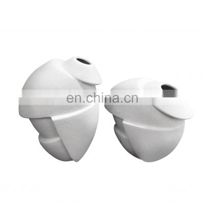 Nordic Modern Style Irregular Shape Design White and Marble Software Home Decoration Porcelain Ceramic Vase