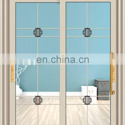 Novel style straight silding door double glass tempered for house bedroom