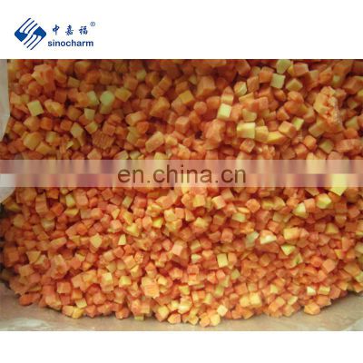 Sinocharm BRC-A Approved 10*10mm IQF Papaya Diced Frozen Papaya Dice