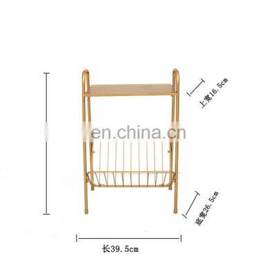Nordic style iron art tea table INS golden disassembly sofa side a few bedrooms living room two layer set small tea table