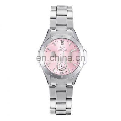 CHENXI 019A Lovely New Design Fashion Girls WatchChrono Diamond Stainless Steel Silver Wrist Watches For Women