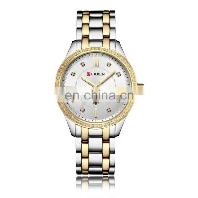 Curren Women Watch 9010 High Quality Stainless Steel Quartz Watch Luxury Brand Gold Wrist Watches Women