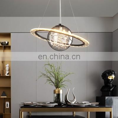 Glass Ball Chandeliers Design Hanging Lighting Simple Kitchen Room Decor Metal Pendant LED Lamp