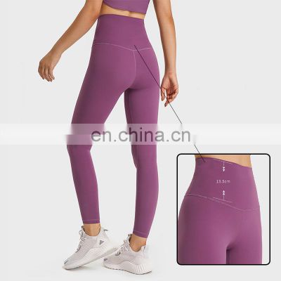 High Waist 13 cm Waistband Women Gym Sports Ankle Length Sport Tights Yoga Fitness Pants Workout Leggings Pants With Pocket
