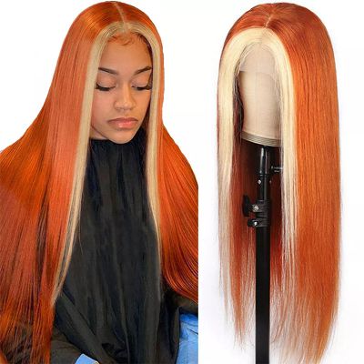 Ginger Blonde Lace Front Wig straight Hd Lace Frontal Wig 613 Colored Human Hair Wigs 13X4 Ginger Lace Front Wig