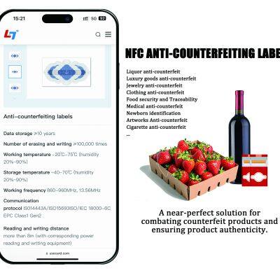 Customized Efficient NFC Anti-counterfeit Tag - One-touch verification quickly distinguishing authenticity - NFC tap and QR code scan