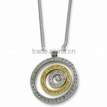 Round CZ pendant for mens jewelry