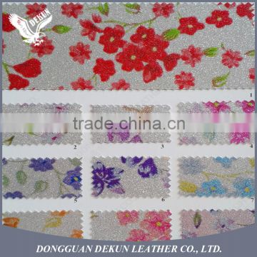 Hot sale wholesale printed glitter synthetic leather