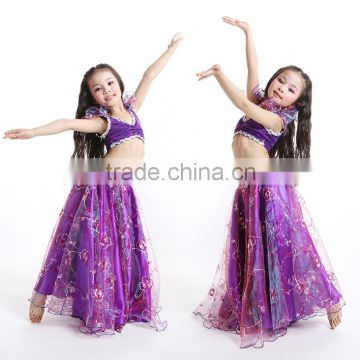 Purple little girls' belly dance performance costume