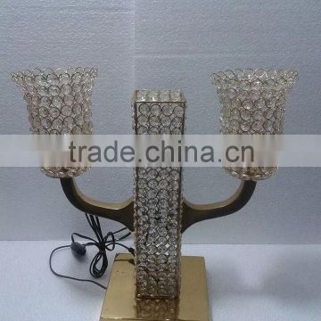 Aluminium Crystal Double Shade Lamp