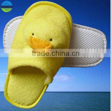 duck style yellow terry towel kids slipper