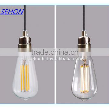 4W 6W 8W Edison LED Long Filament Bulb ST64 2200K E26/ E27 110V /220VAC Dimmable