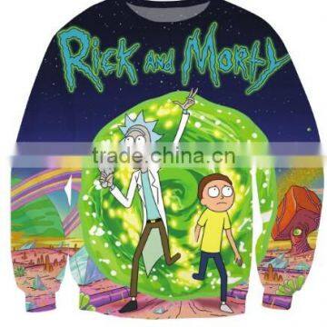 New fashion spring Rick and Morty 3d print sweatshirt women men pullover long sleeve crewneck