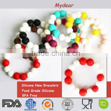 New Products Food Grade Safety BPA Free Silicone Newborn Bracelets for Chewable