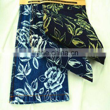 100% cotton fabric printed denim fabric