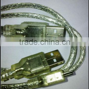 New 2in1 gold plated mini usb2.0 charging port cable