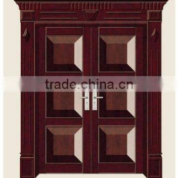 Steel wood armored door double door