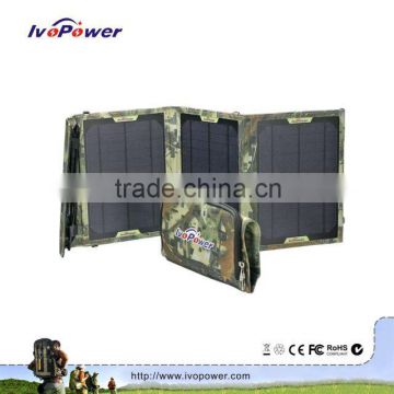 Ivopower hot selling charger kits PET laminated high efficiency 14 watts tent detachable solar panel bank charger