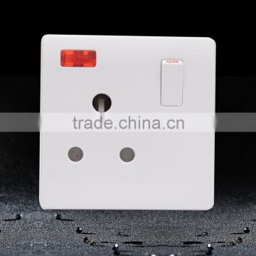 Hot Sale Round Pin Electrical Switch Socket with Neon