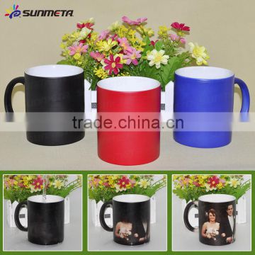Sunmeta factory cheap ceramic 11oz wholesale cups to sublimation magic mug(SKB-05)