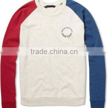 Customized Fleece Sweat Shirt with Contrast Sleeevs