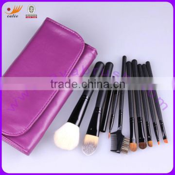 9 Piece Wholesale Make Up Brush Kits With Wooden Handle Purple Case