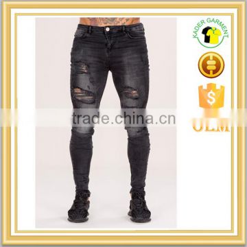 new model jeans pants ripped hip-hop tight fit stylish jeans casual wear for men