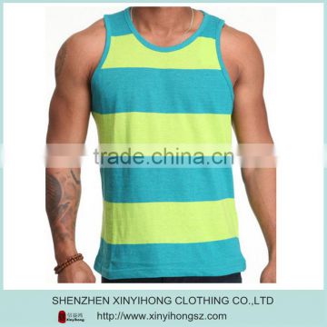 fashion gym wear for men,striped pattern singlet,Swimwear Beachwear tank tops