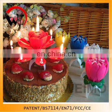 2014 top-seller birthday flower music candle can play music