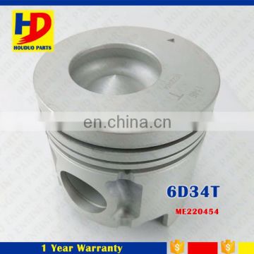 6D34 6D34T SK200-6 Engine Piston ME220454 With Alfin Oil Cooling Diameter 104mm