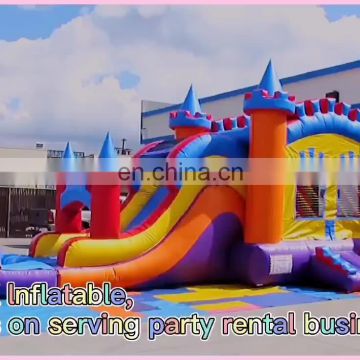 pvc tarpaulin high quality newly inflatable air jumping castle with slide and pool