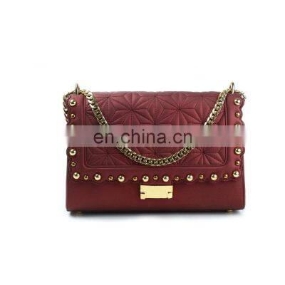 elegant good quality women bag strap design leather rivet chain bags ladies handbags LDSB0027 (synthetic/pu option)