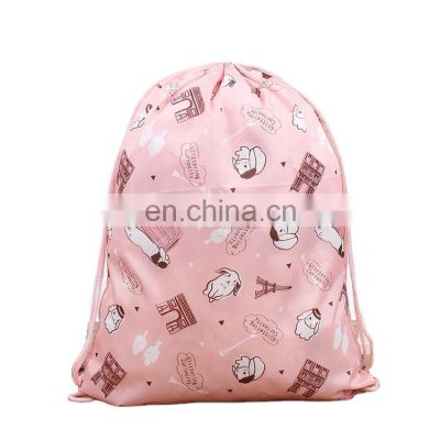Good Quality 210D Polyester Backpack Waterproof Pull String Drawstring Shopping Bags With Custom Logo Backpacks Bag