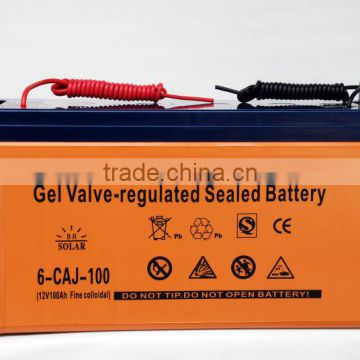 CE,ISO,RoHS proofed Manufacture Solar Battery, 100Ah 12V Gelled